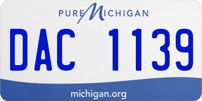 MI license plate DAC1139