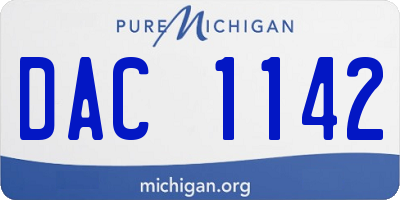 MI license plate DAC1142