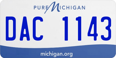 MI license plate DAC1143