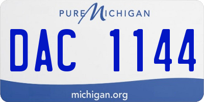 MI license plate DAC1144