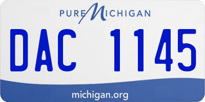 MI license plate DAC1145
