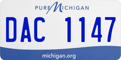 MI license plate DAC1147