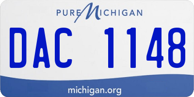 MI license plate DAC1148