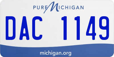MI license plate DAC1149