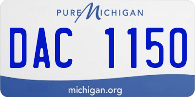 MI license plate DAC1150
