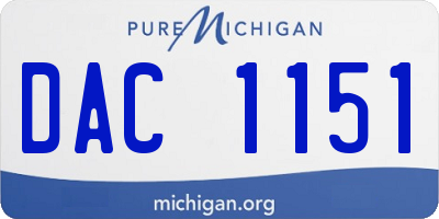 MI license plate DAC1151