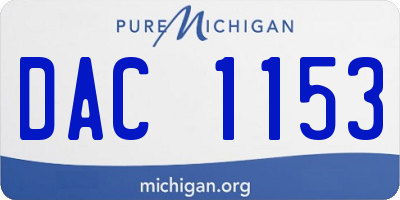 MI license plate DAC1153
