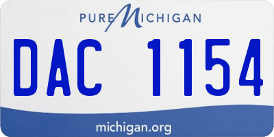 MI license plate DAC1154