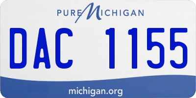 MI license plate DAC1155