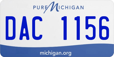 MI license plate DAC1156