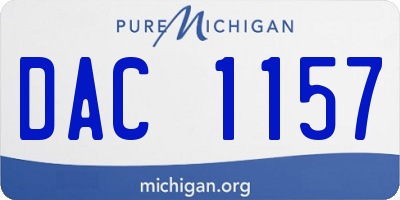 MI license plate DAC1157