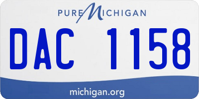 MI license plate DAC1158