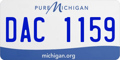 MI license plate DAC1159