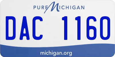MI license plate DAC1160