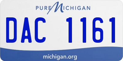 MI license plate DAC1161