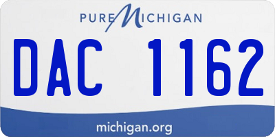 MI license plate DAC1162