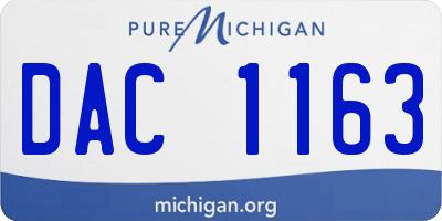 MI license plate DAC1163