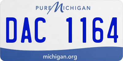 MI license plate DAC1164