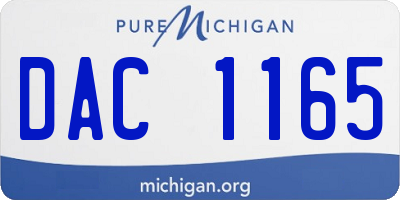 MI license plate DAC1165