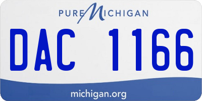 MI license plate DAC1166