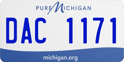 MI license plate DAC1171