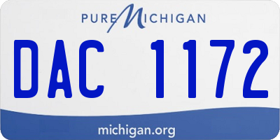 MI license plate DAC1172