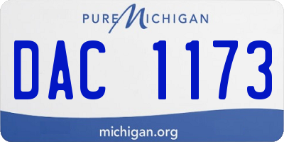 MI license plate DAC1173