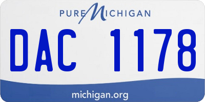 MI license plate DAC1178