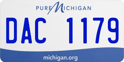 MI license plate DAC1179