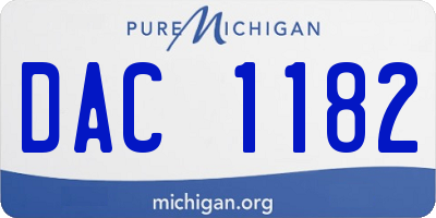 MI license plate DAC1182