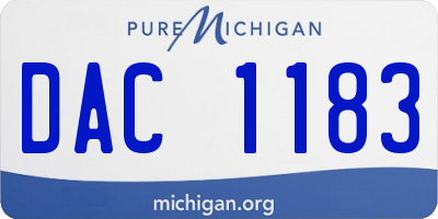MI license plate DAC1183