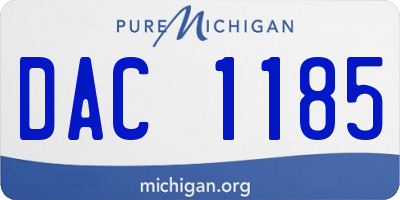 MI license plate DAC1185