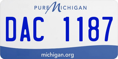 MI license plate DAC1187