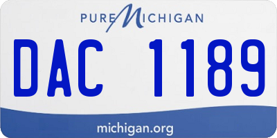 MI license plate DAC1189