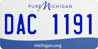 MI license plate DAC1191