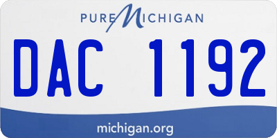 MI license plate DAC1192