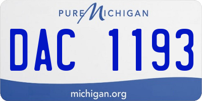 MI license plate DAC1193