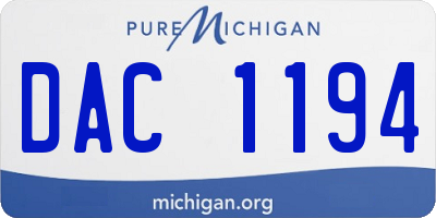 MI license plate DAC1194