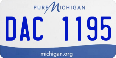 MI license plate DAC1195