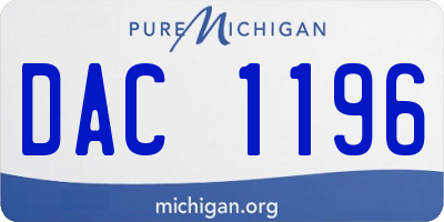 MI license plate DAC1196