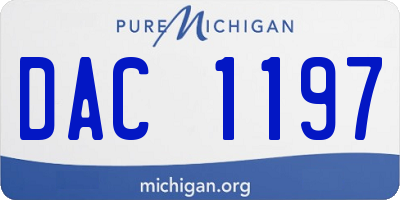 MI license plate DAC1197