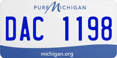 MI license plate DAC1198