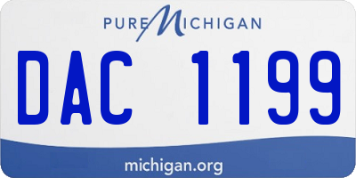 MI license plate DAC1199
