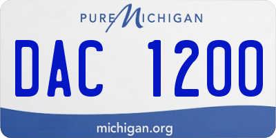 MI license plate DAC1200