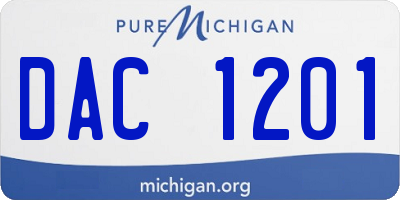 MI license plate DAC1201