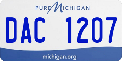 MI license plate DAC1207