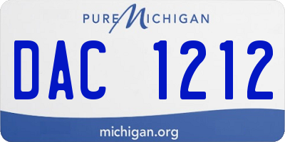 MI license plate DAC1212