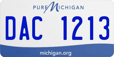 MI license plate DAC1213