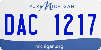 MI license plate DAC1217