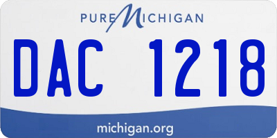 MI license plate DAC1218